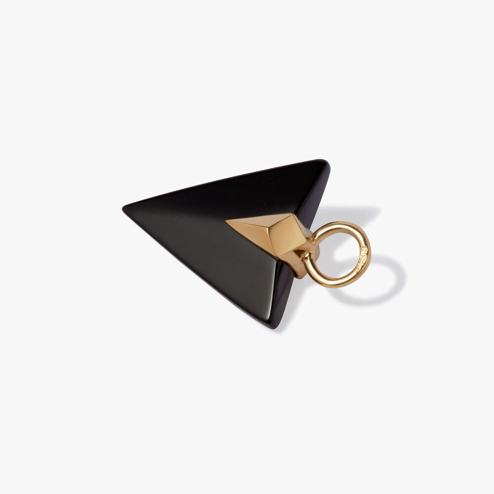 Deco 18ct Yellow Gold Black Onyx Arrow Earring Drops | Annoushka jewelley